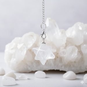 Pendolo Merkaba 8 punte in Cristallo di Rocca